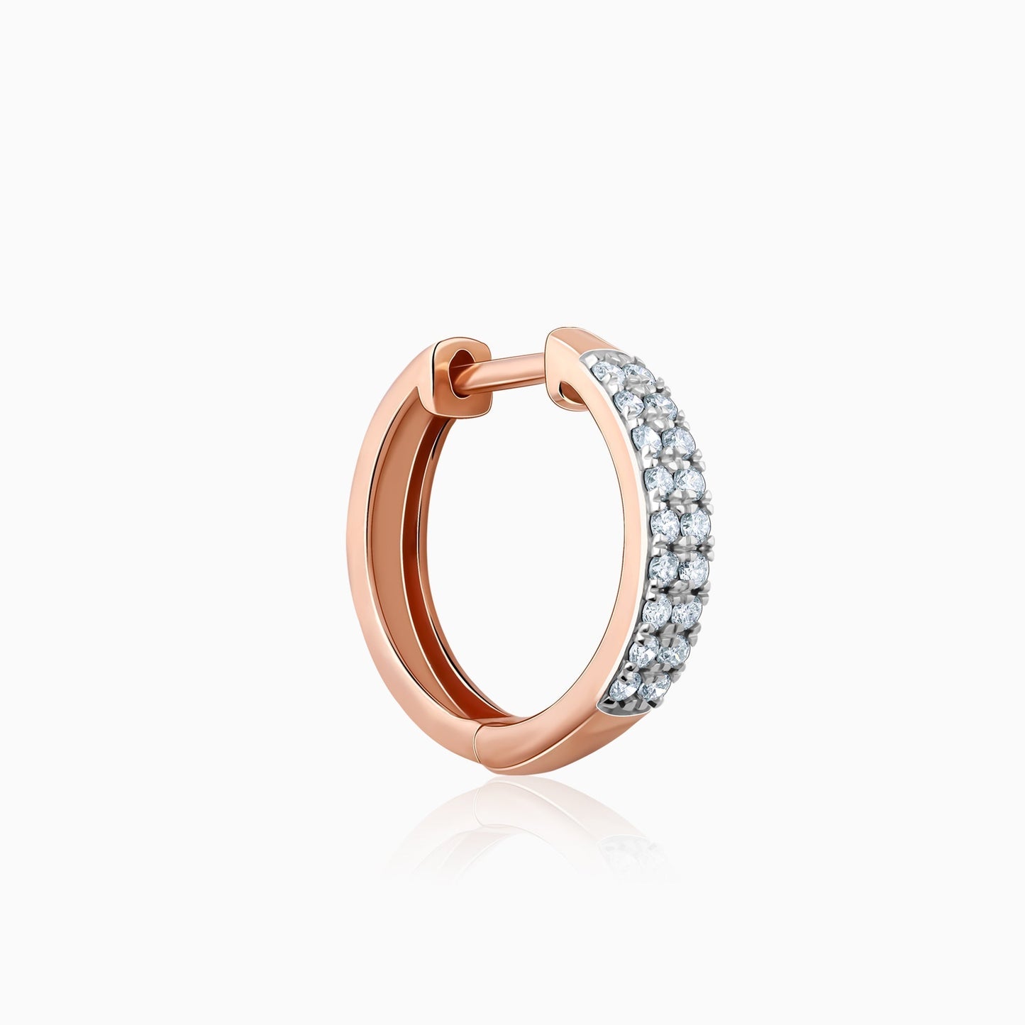 Rose Gold Huggies Lab Grown Diamond Earrings