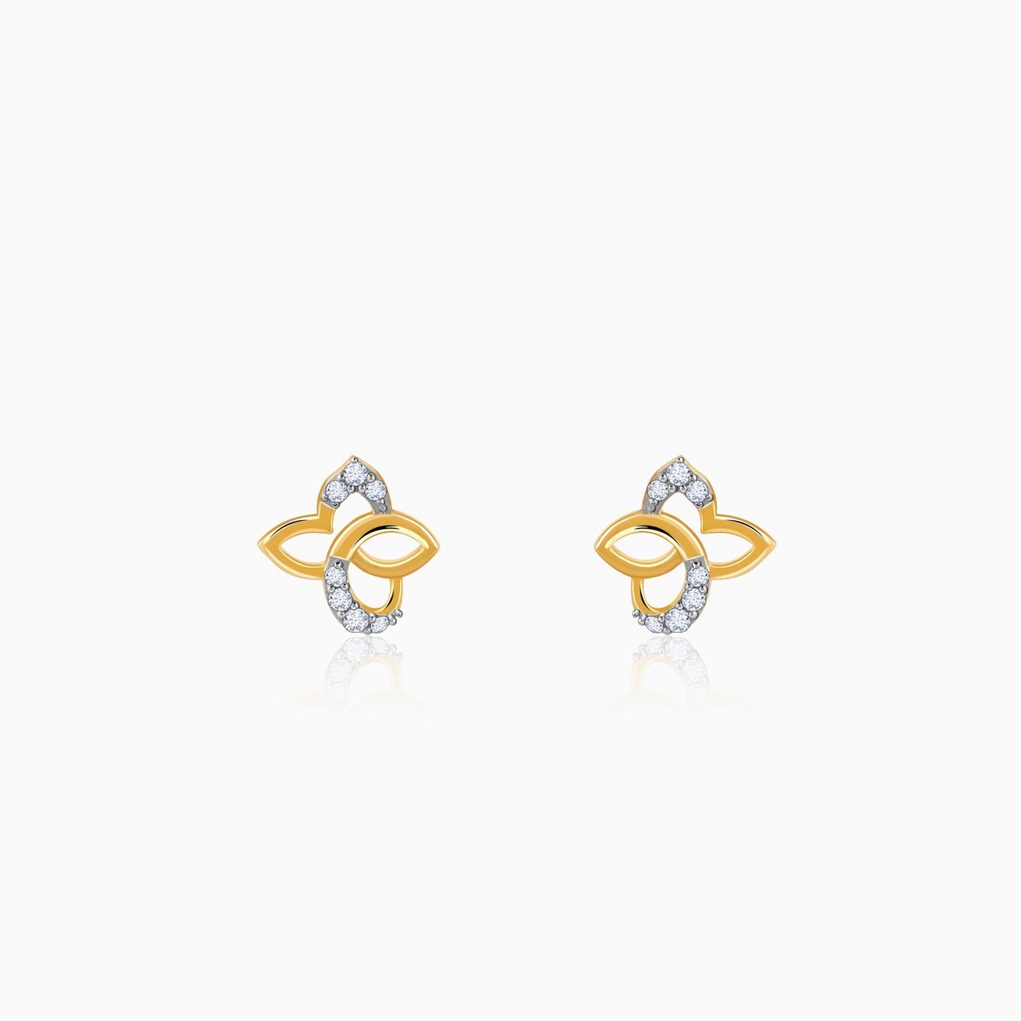 Gold True Blossom Diamond Earrings