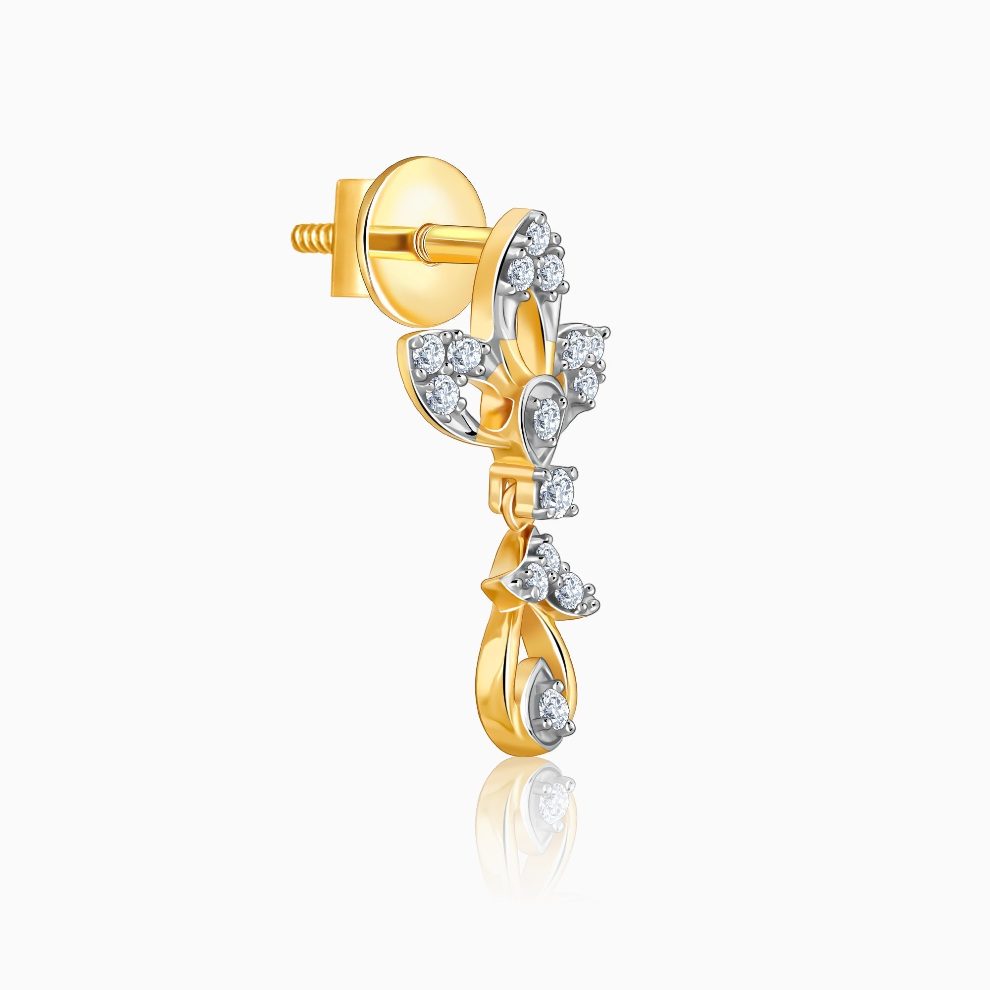 Gold Leaflight Lab Grown Diamond Earrings