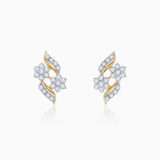 Gold Floral Magic Lab Grown Diamond Earrings
