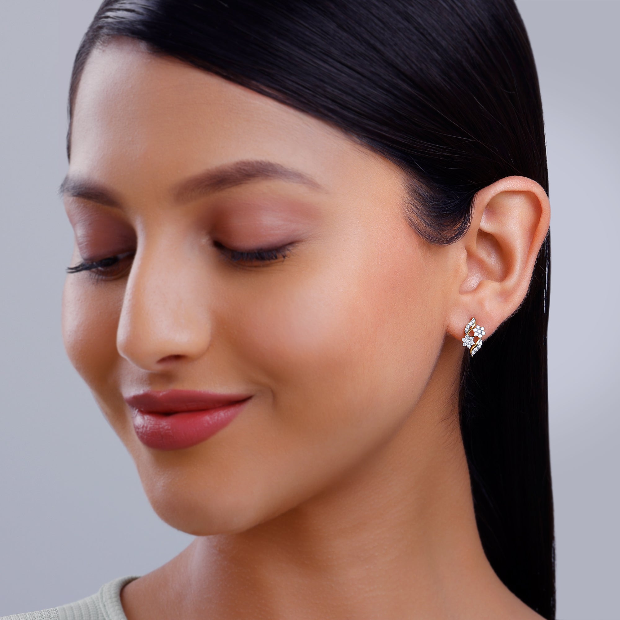 Gold Floral Magic Lab Grown Diamond Earrings