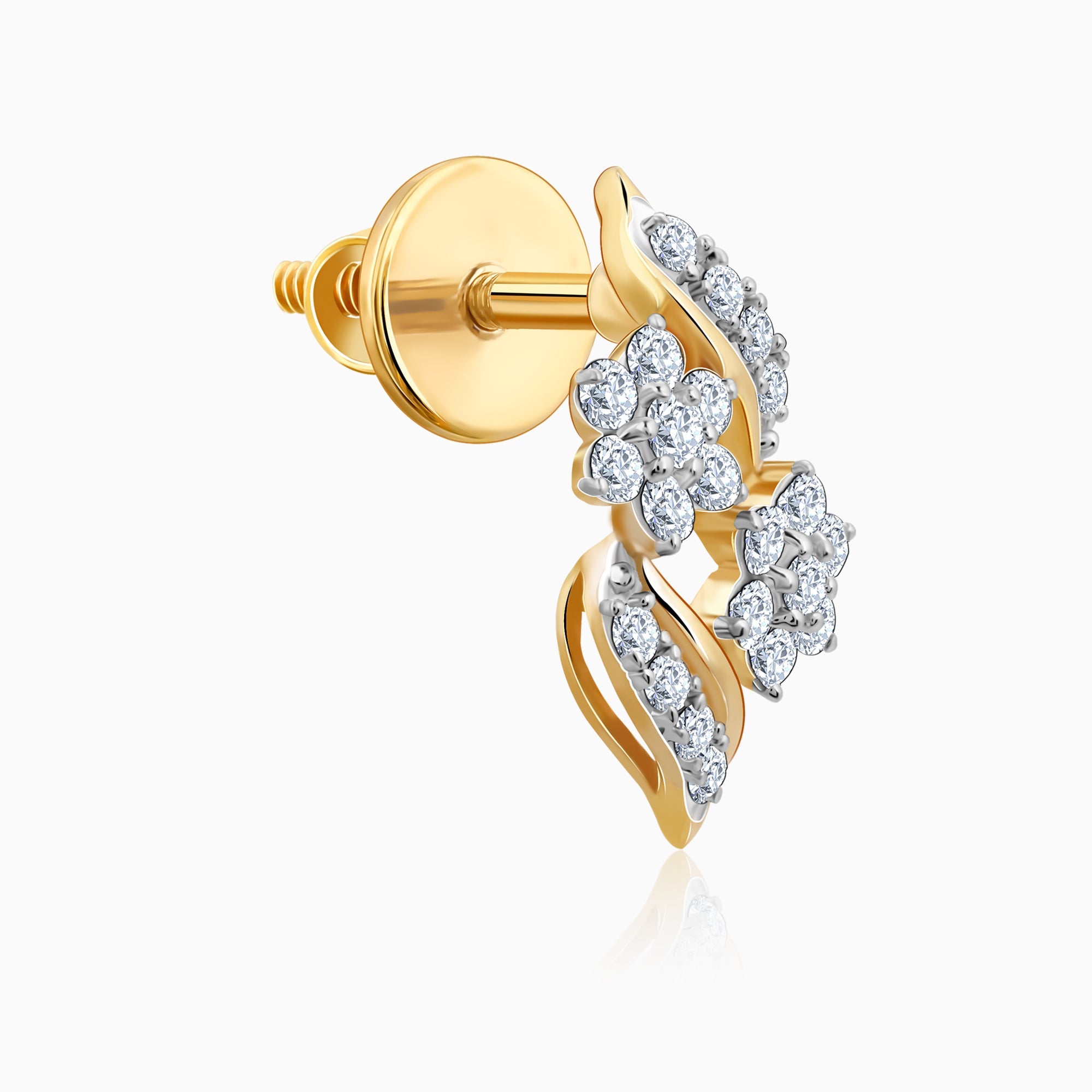 Gold Floral Magic Lab Grown Diamond Earrings