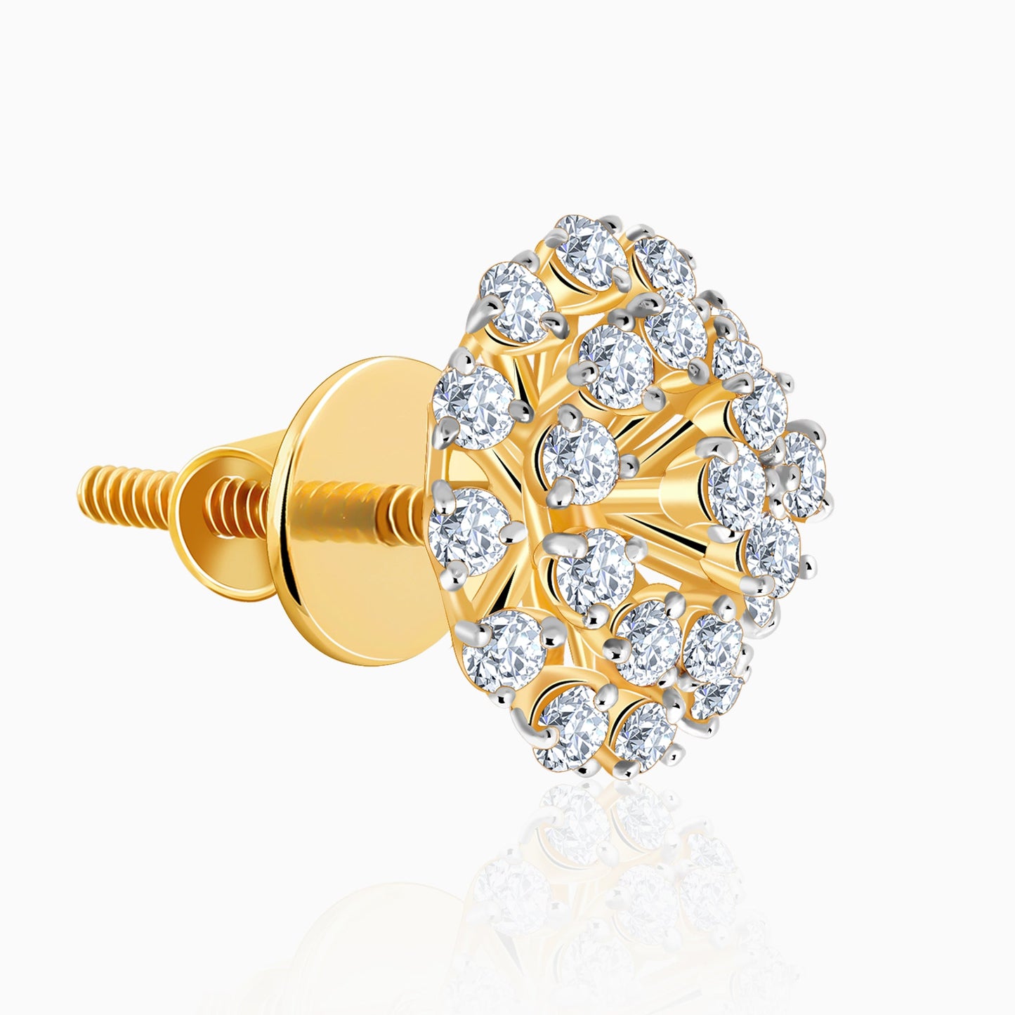 Gold Dandelion Whisper Lab Grown Diamond Earrings