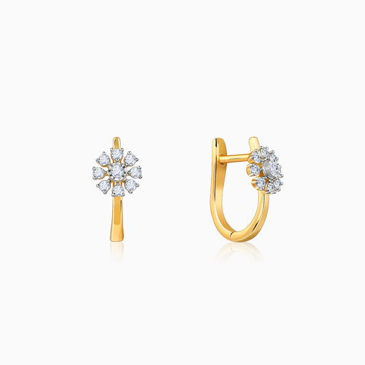 Gold Juliet Spark Lab Grown Diamond J-Hoop Earrings