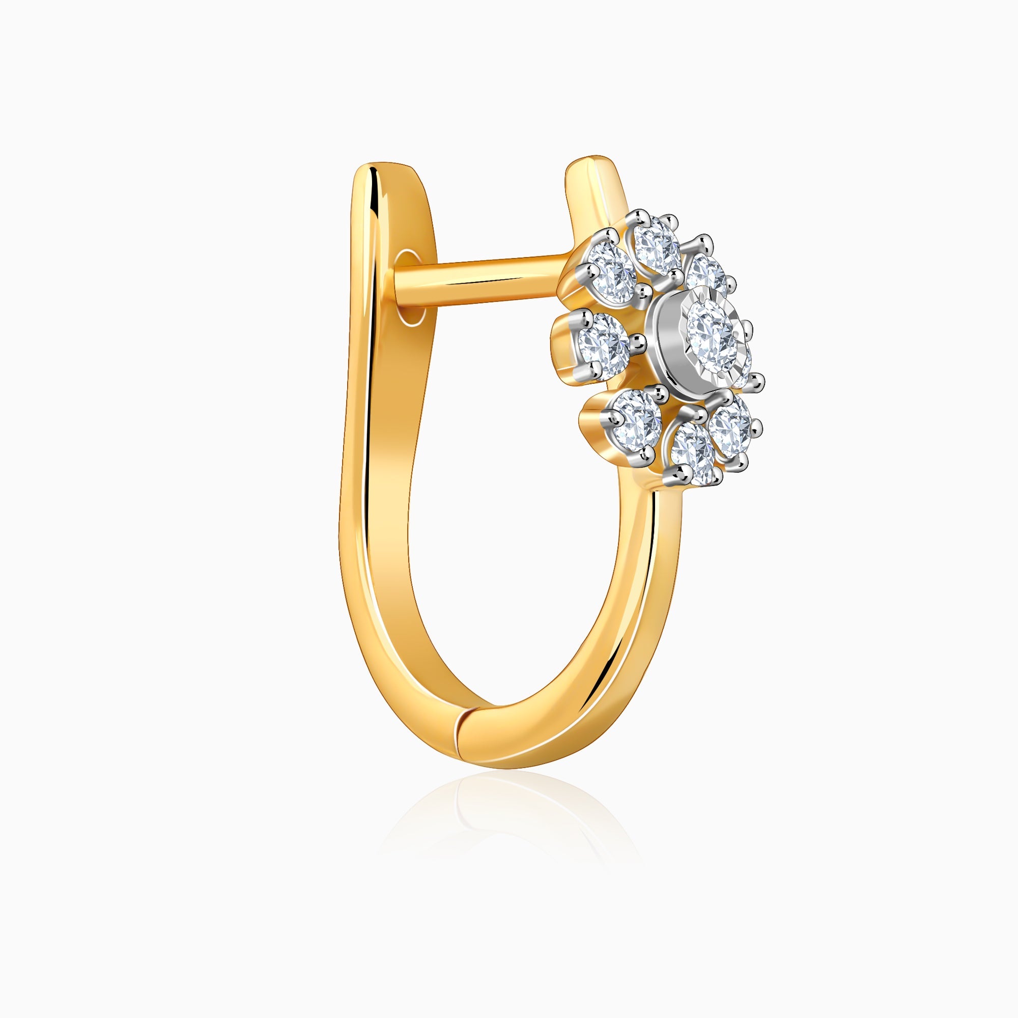 Gold Juliet Spark Lab Grown Diamond J-Hoop Earrings