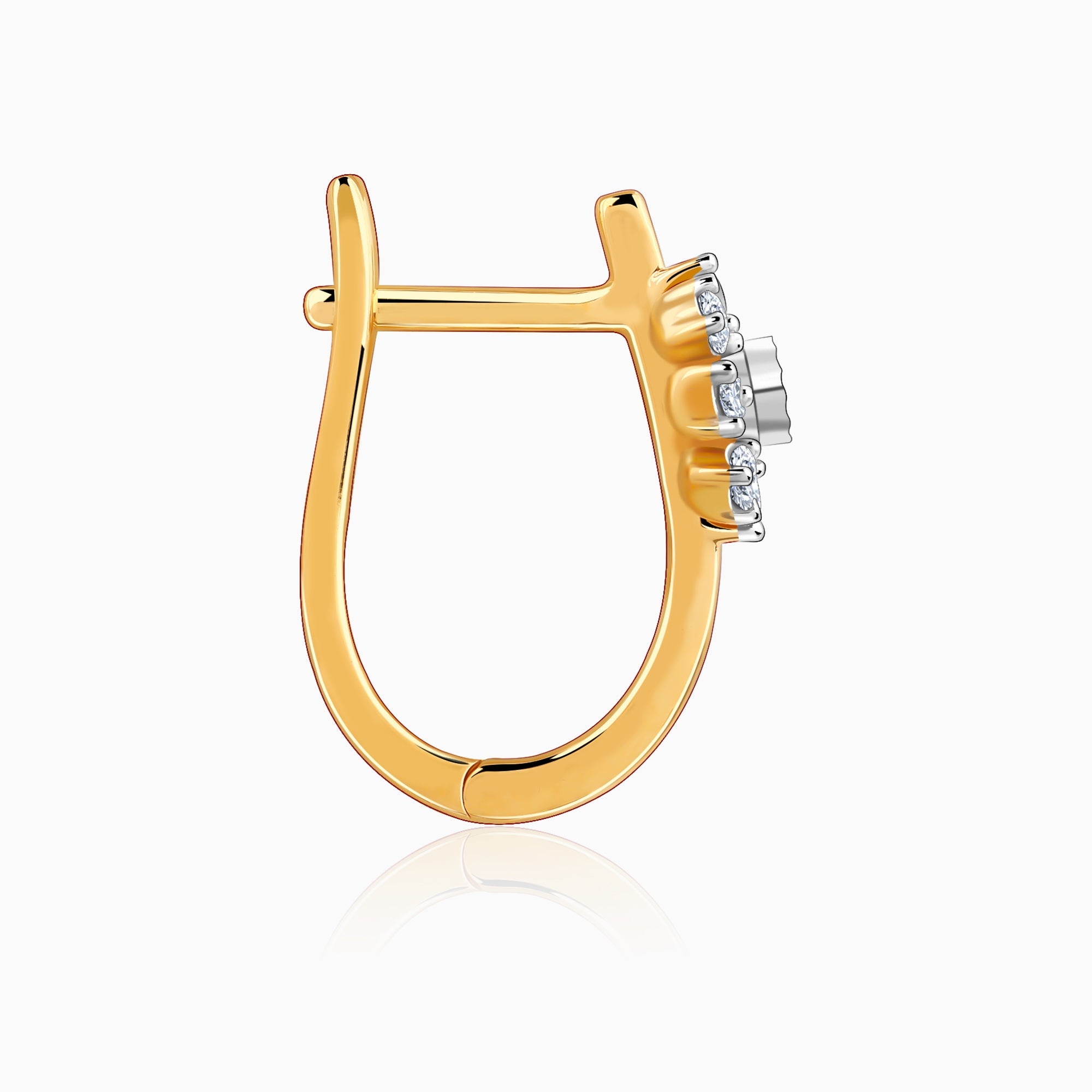 Gold Juliet Spark Lab Grown Diamond J-Hoop Earrings