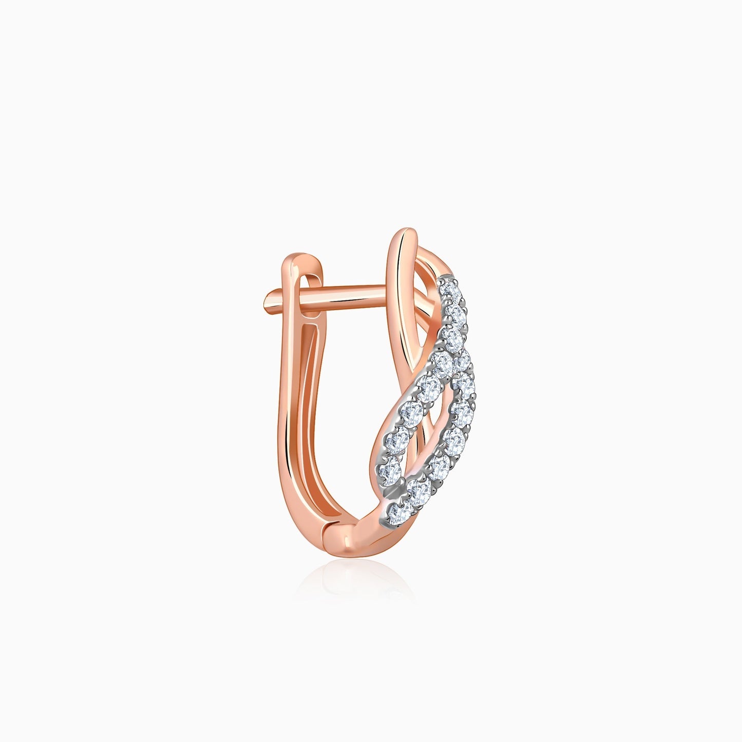 Rose Gold Delicate Petals Lab Grown Diamond Earrings