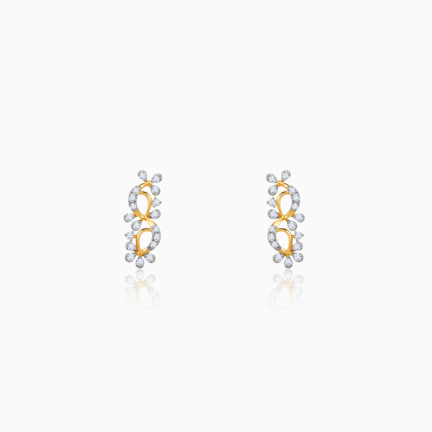 Gold Twinkling Twine Lab Grown Diamond Earrings