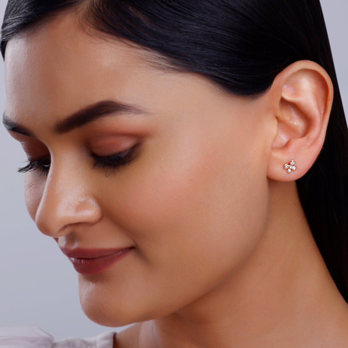 Rose Gold Primrose Lab Grown Diamond Earrings