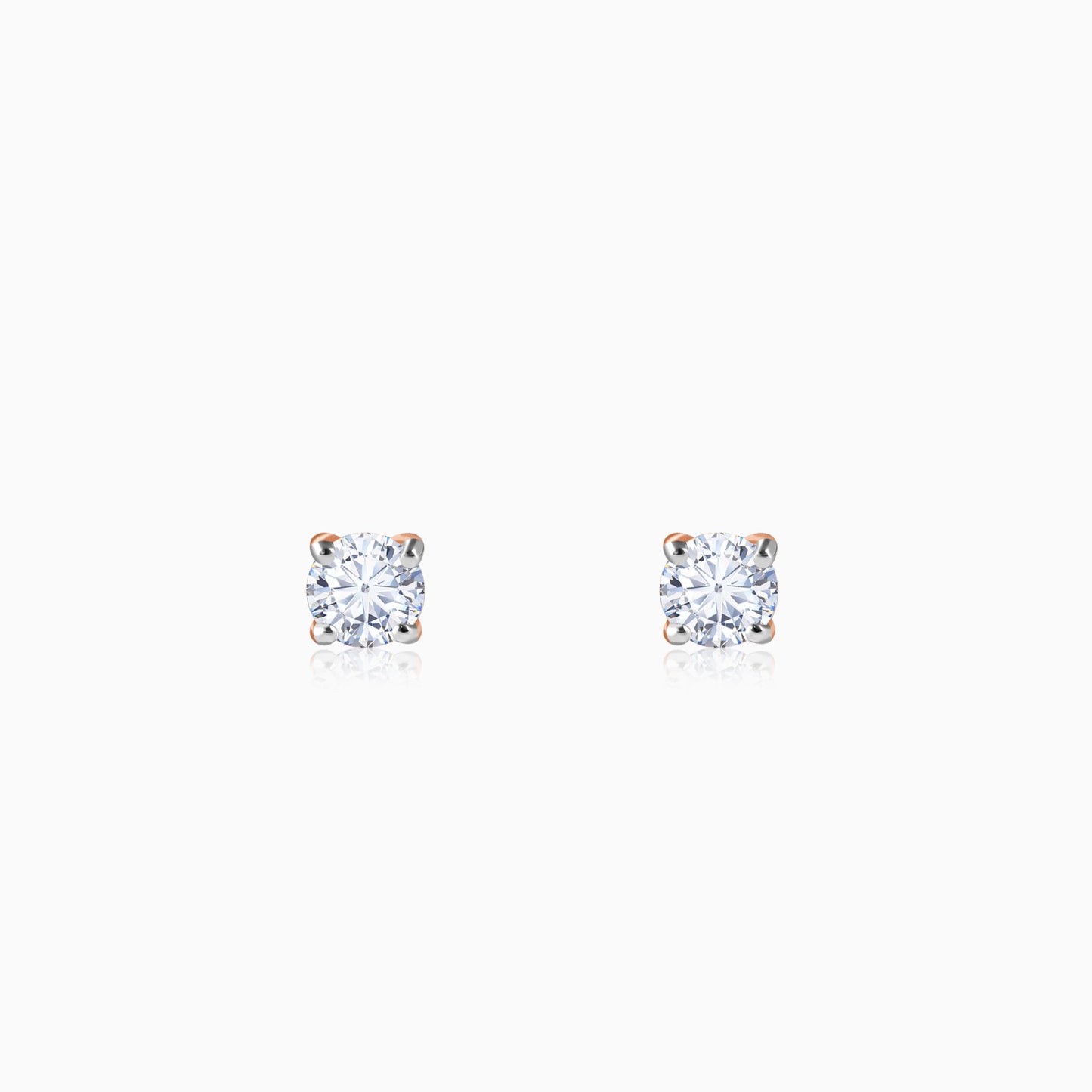 Rose Gold Floral Twist Lab Grown Diamond Earrings