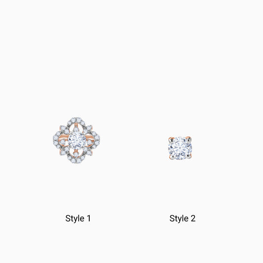 Rose Gold Floral Twist Lab Grown Diamond Earrings