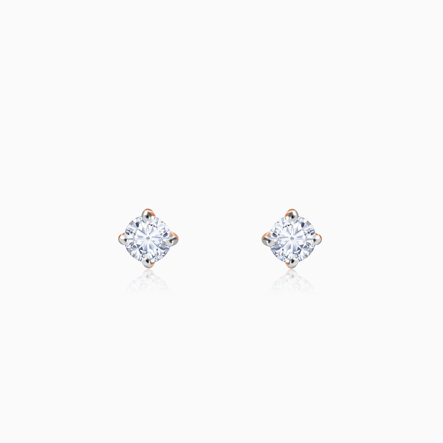 Rose Gold Spring Halo Lab Grown Diamond Earrings