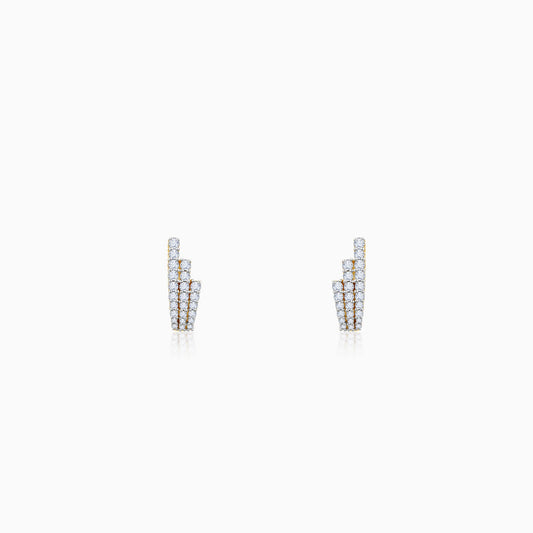 Gold Lumiere Lab Grown Diamond Semi Hoop Earrings