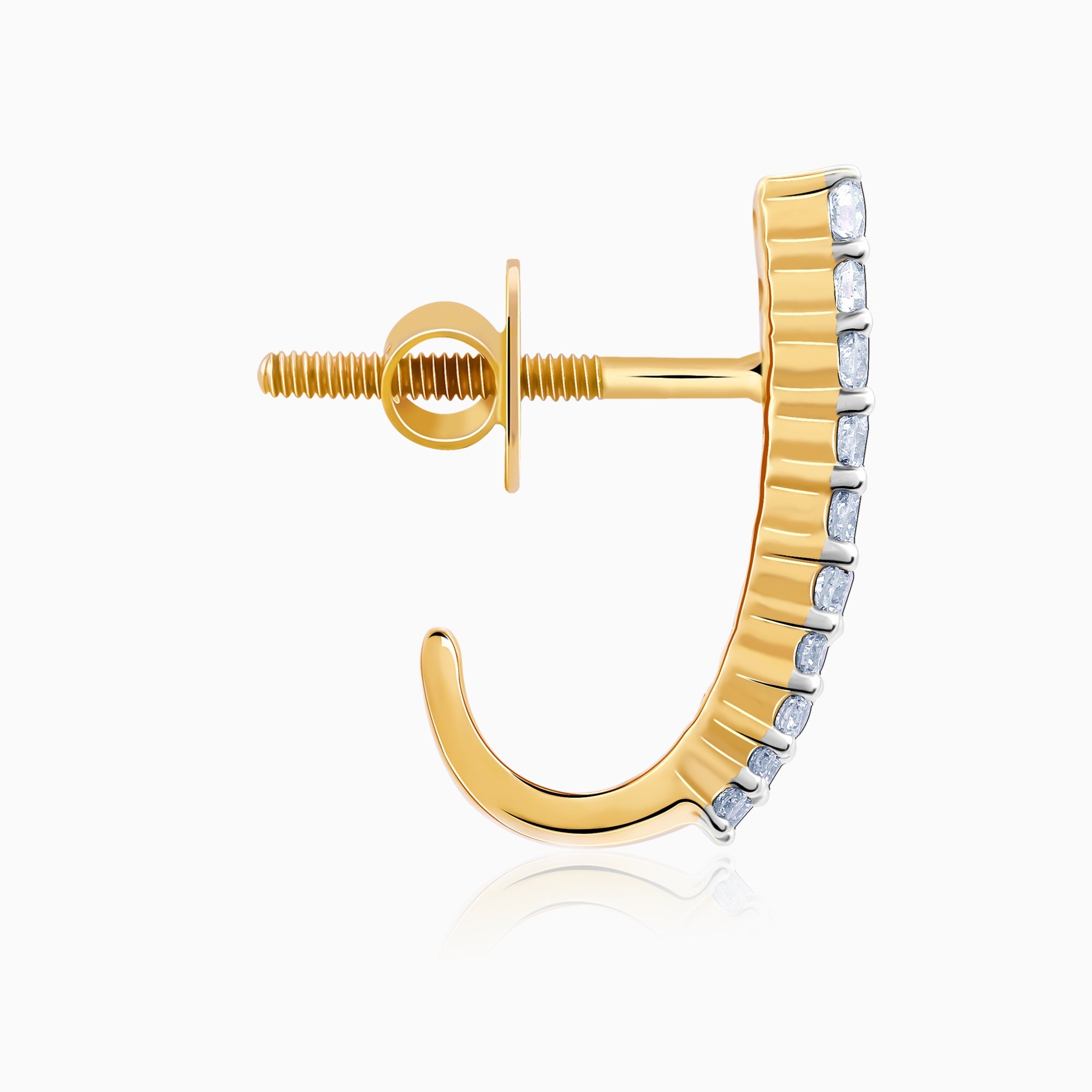 Gold Lumiere Lab Grown Diamond Semi Hoop Earrings