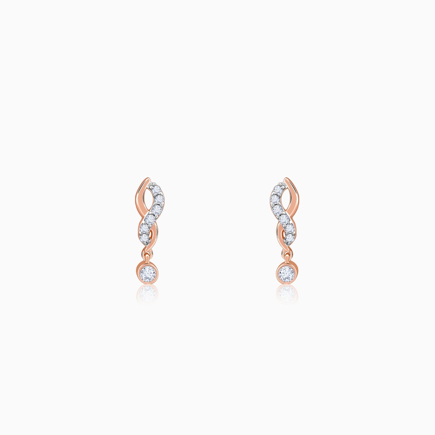 Gold Swirling Lab Grown Diamond Earrings