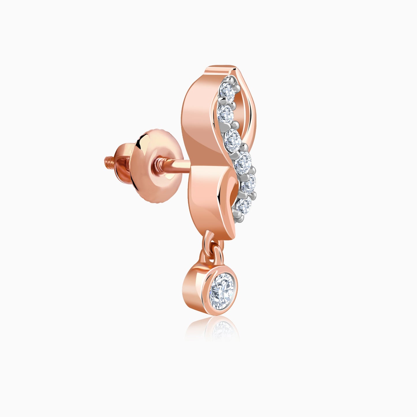 Gold Swirling Lab Grown Diamond Earrings