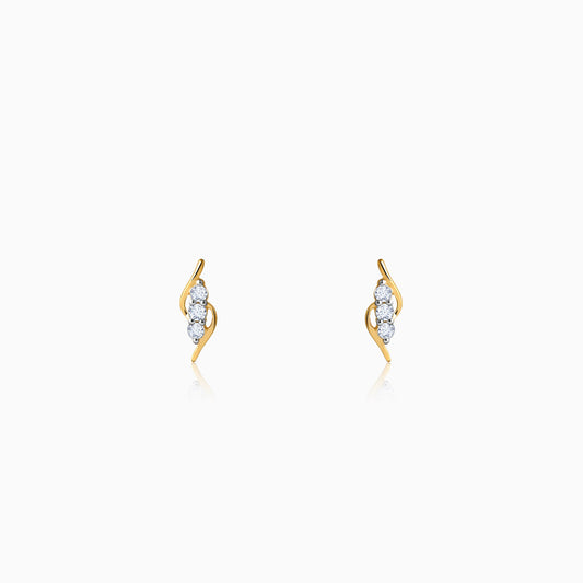 Gold Soft Waves Lab Grown Diamond Earrings