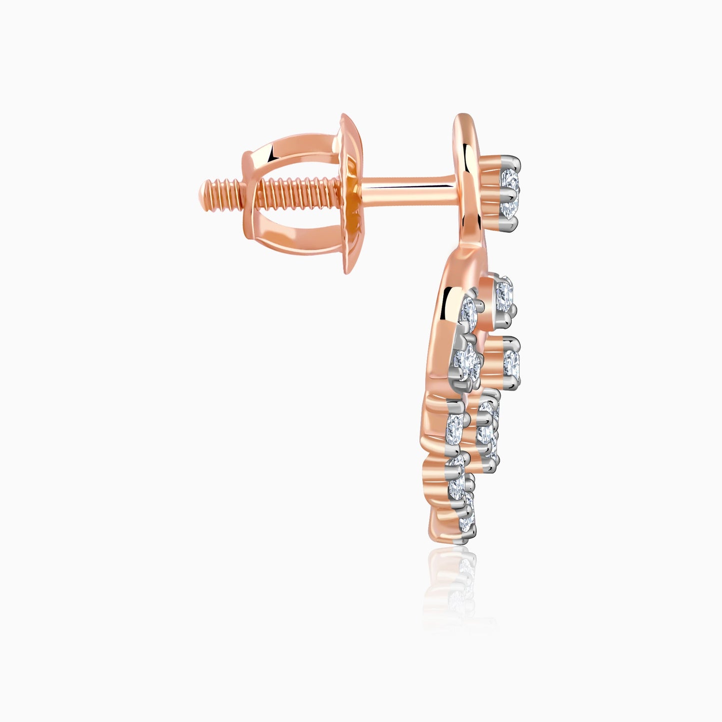 Rose Gold Trinity Sparkle Lab Grown Diamond Earrings