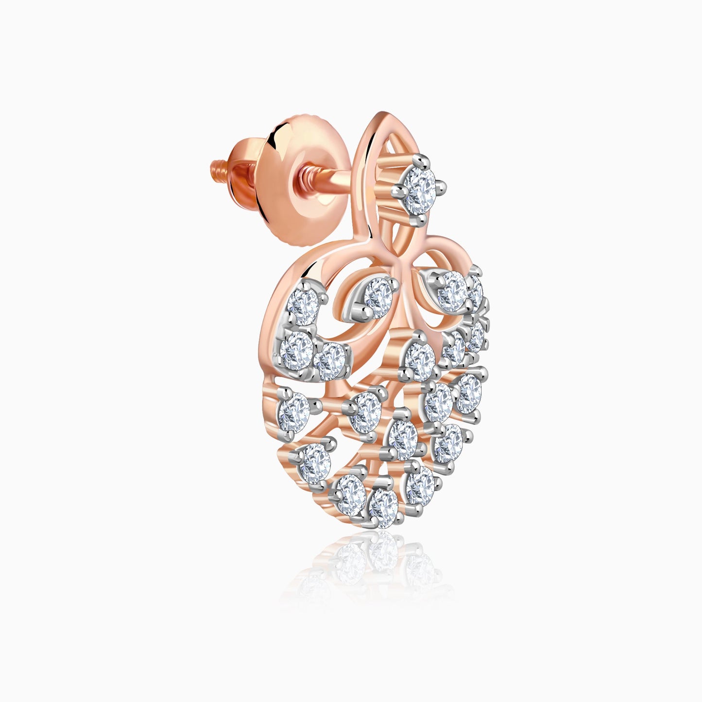 Rose Gold Trinity Sparkle Lab Grown Diamond Earrings