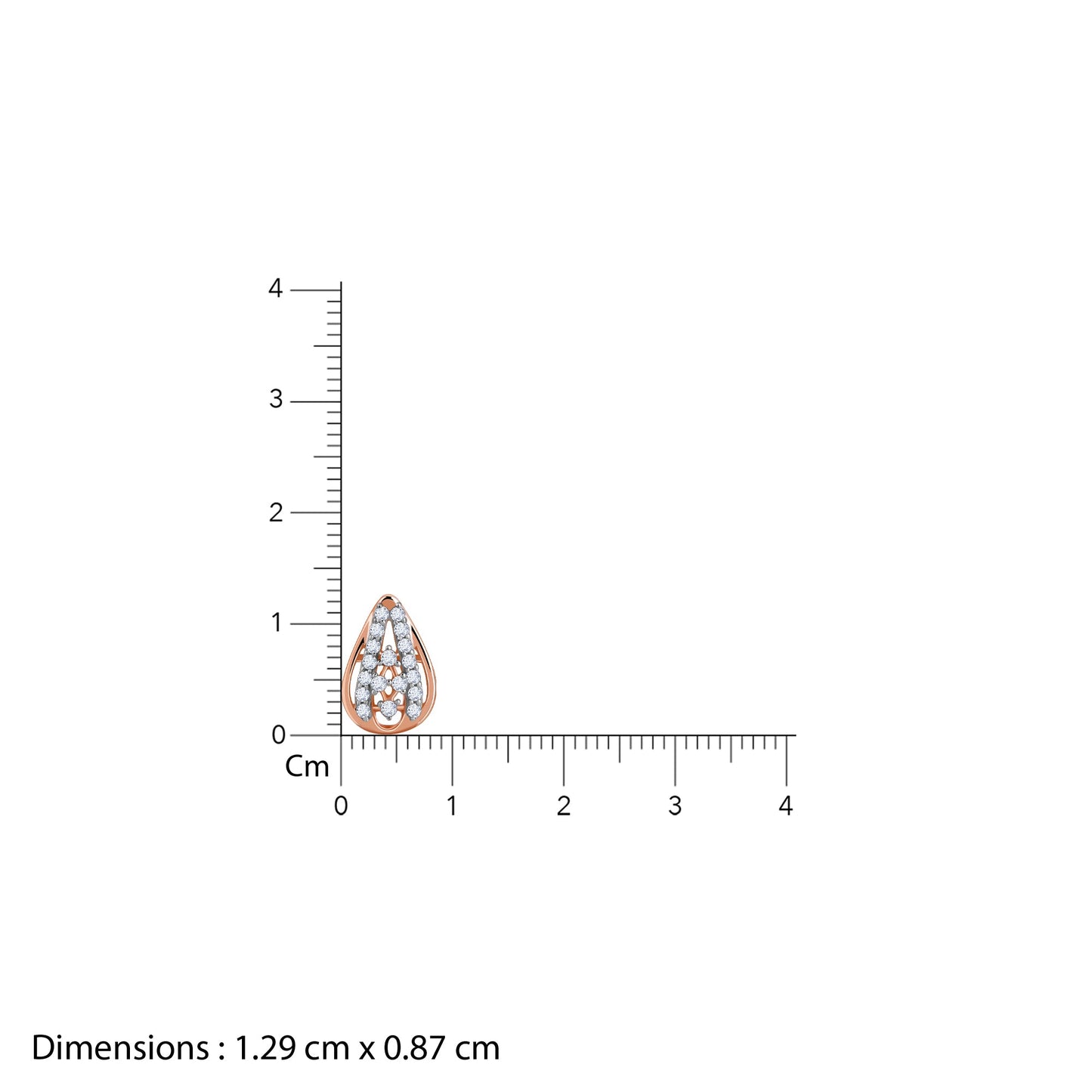 Rose Gold Modern Pear Lab Grown Diamond Earrings