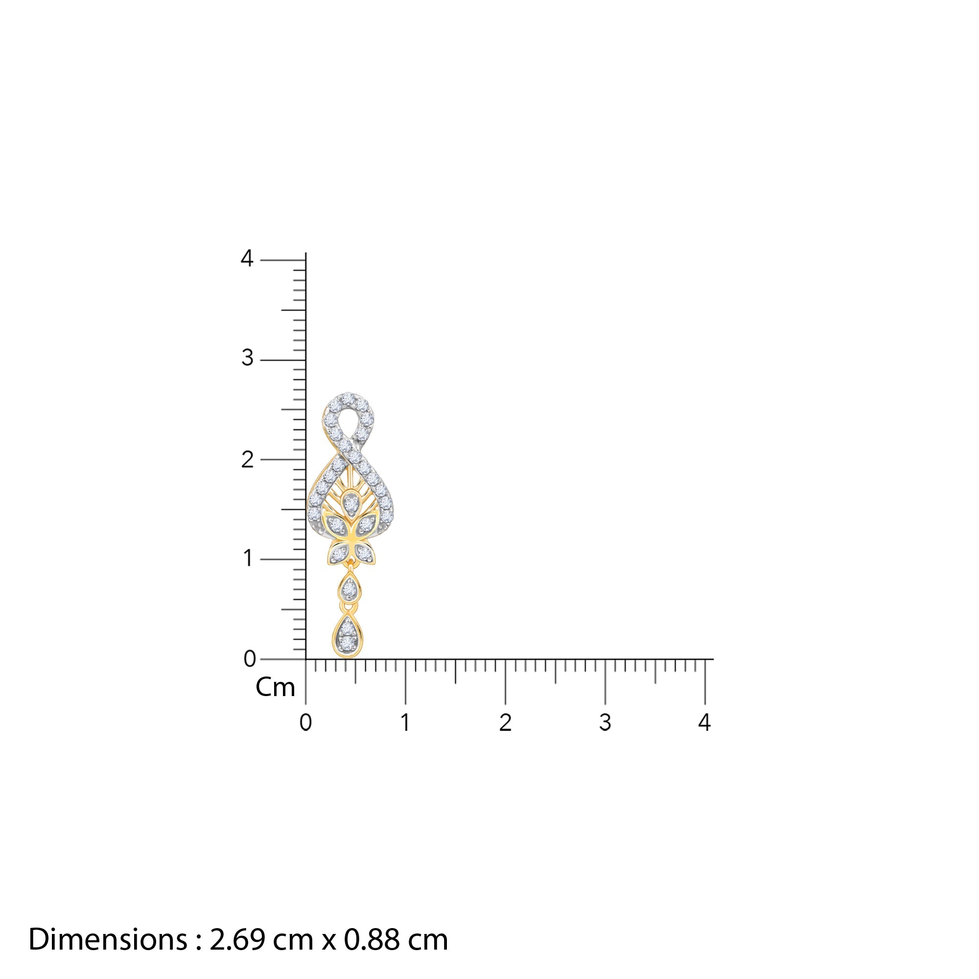 Gold Floral Finite Lab Grown Diamond Earrings