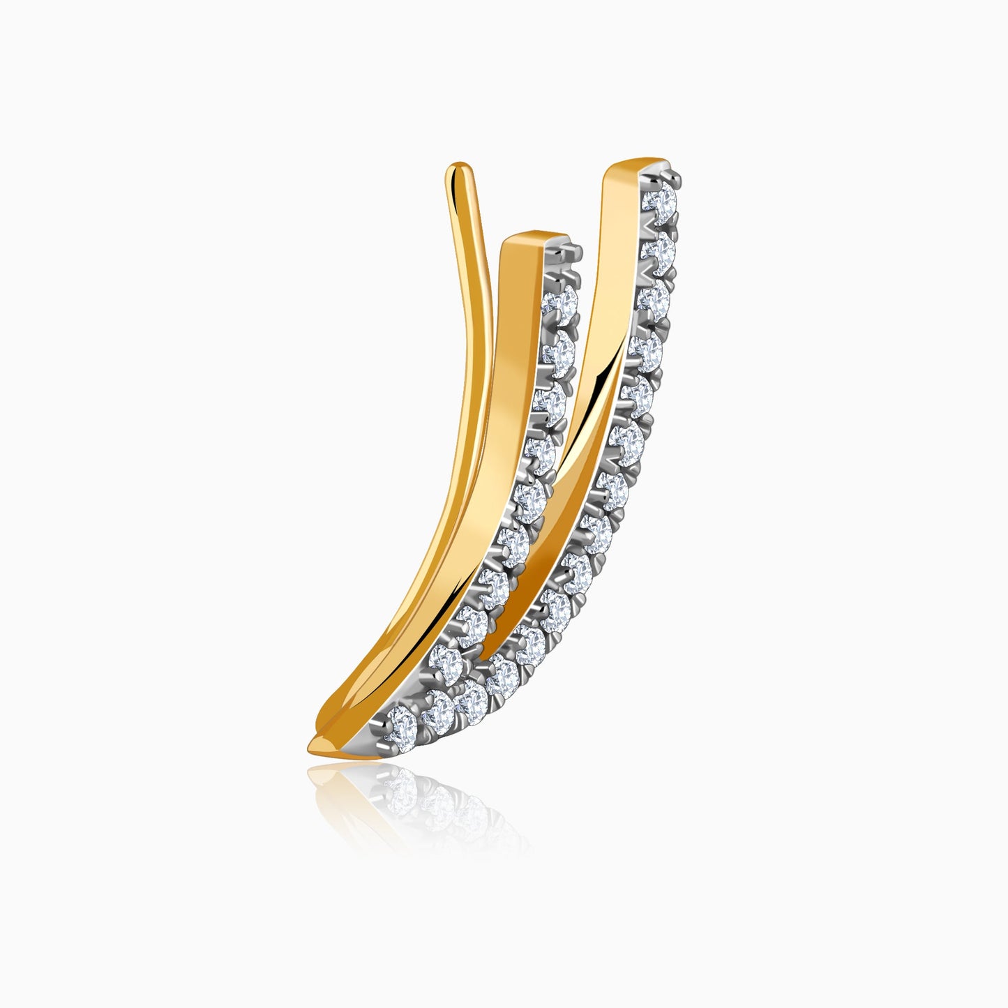 Gold Wave Layers Lab Grown Diamond Earrings