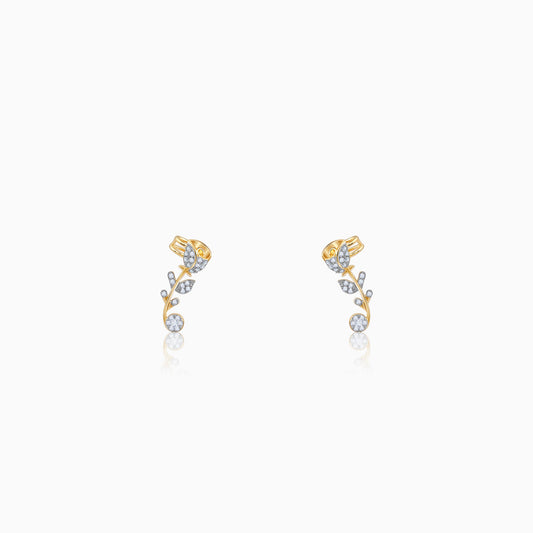 Gold Rosette Lab Grown Diamond Earrings