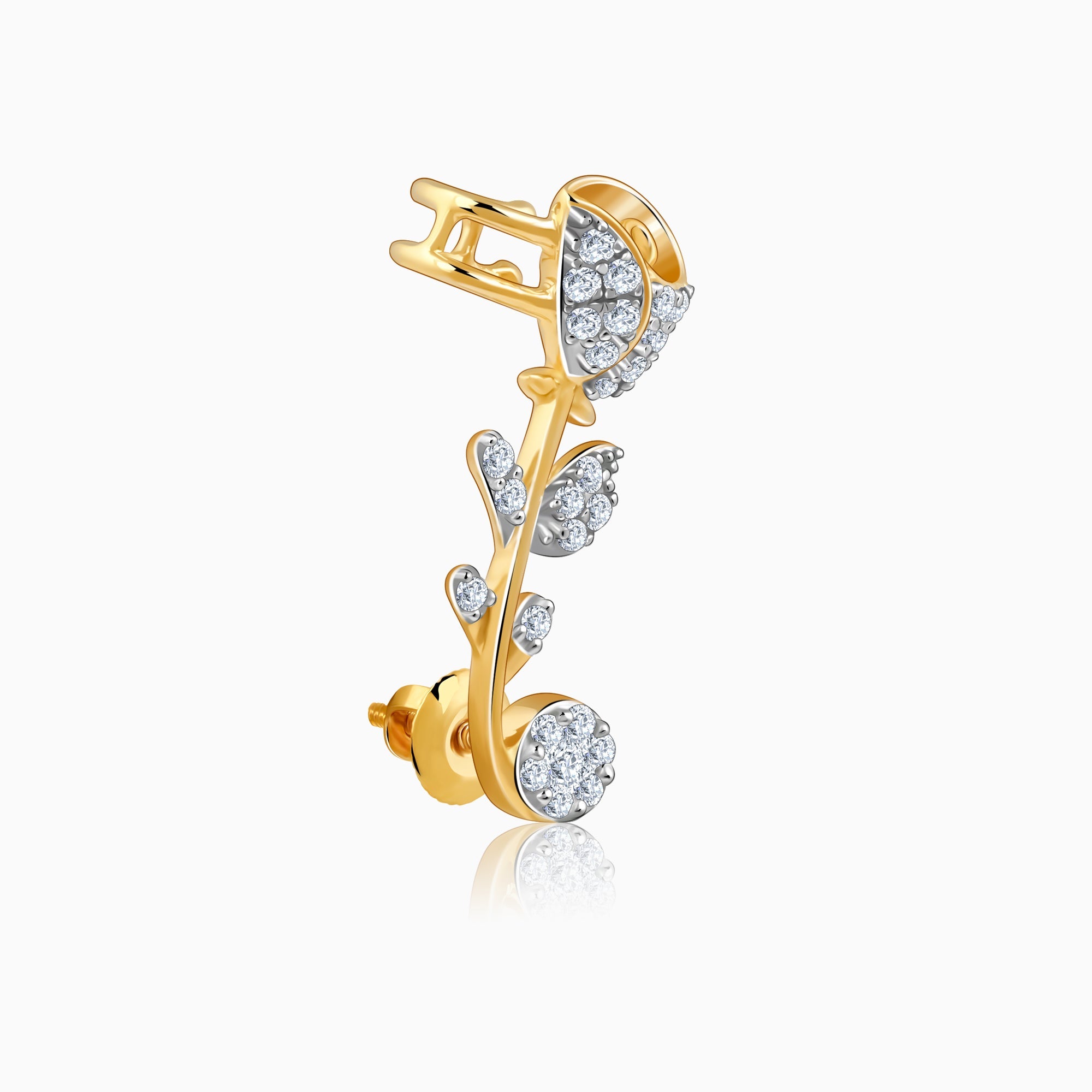 Gold Rosette Lab Grown Diamond Earrings