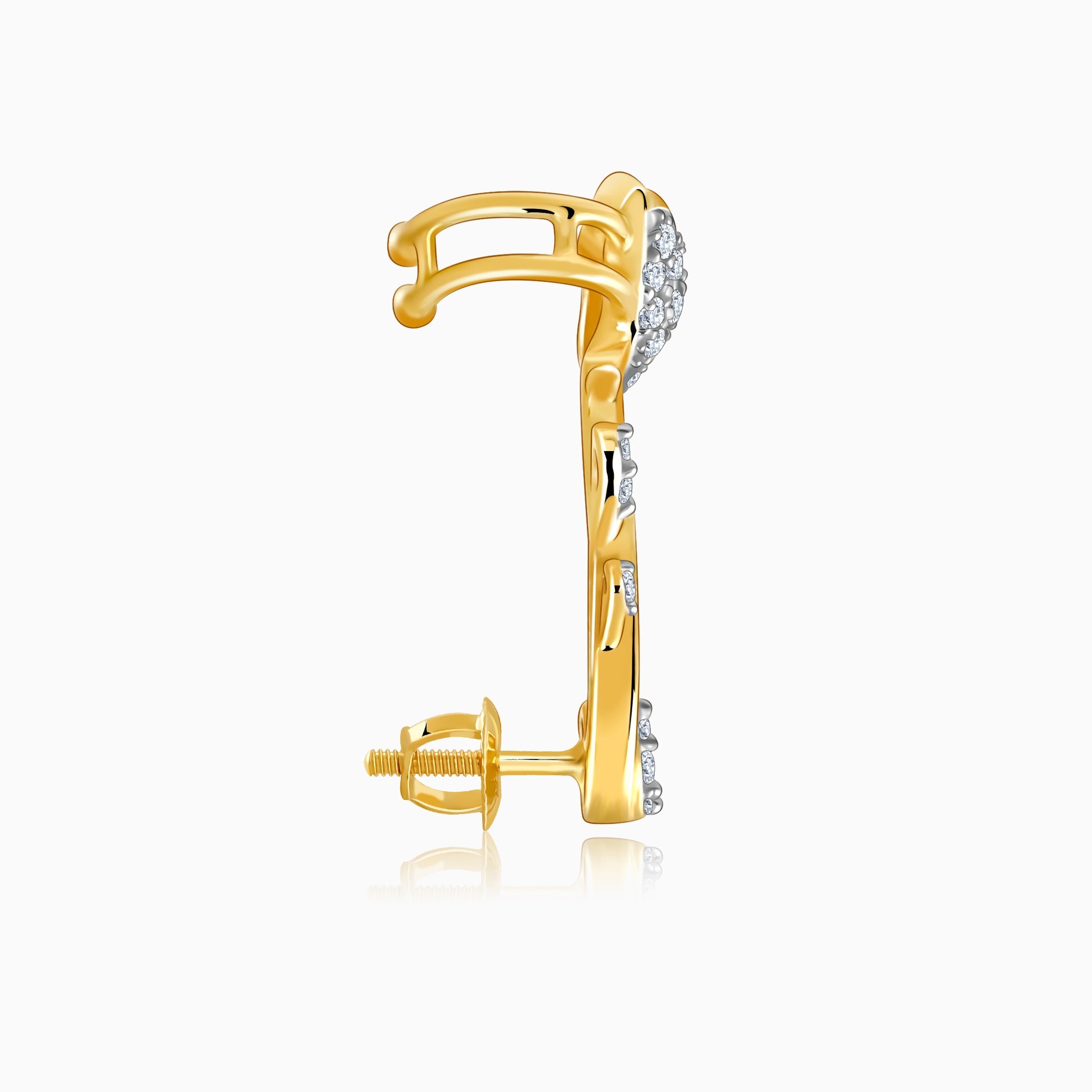 Gold Rosette Lab Grown Diamond Earrings