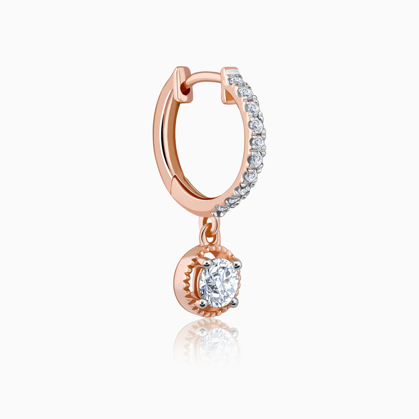 Rose Gold Glittering Drop Lab Grown Diamond Earrings