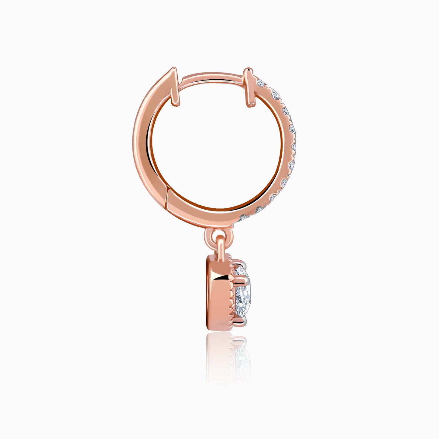 Rose Gold Glittering Drop Lab Grown Diamond Earrings