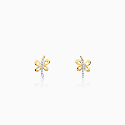 Gold Fides J-hoop Lab Grown Diamond Earrings