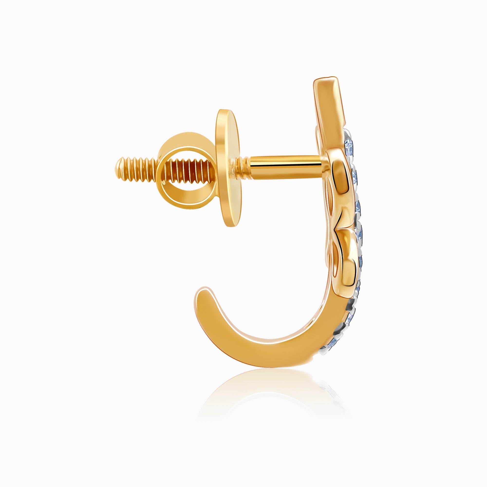 Gold Fides J-hoop Lab Grown Diamond Earrings
