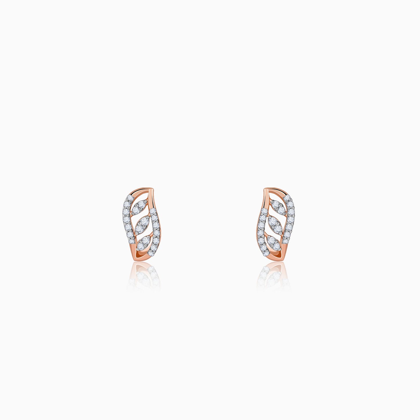 Rose Gold Luna J-hoop Lab Grown Diamond Earrings