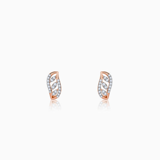 Rose Gold Luna J-hoop Lab Grown Diamond Earrings