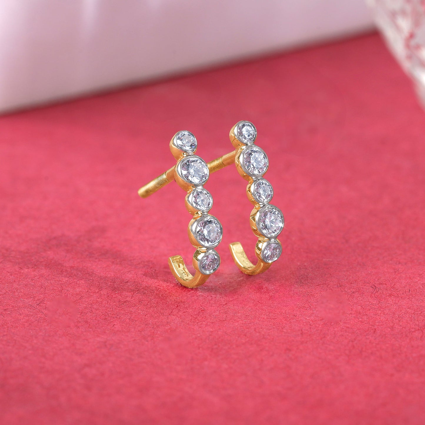 Gold Bellona J-hoop Lab Grown Diamond Earrings
