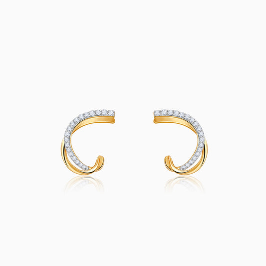 Gold Diana J-hoop Lab Grown Diamond Earrings