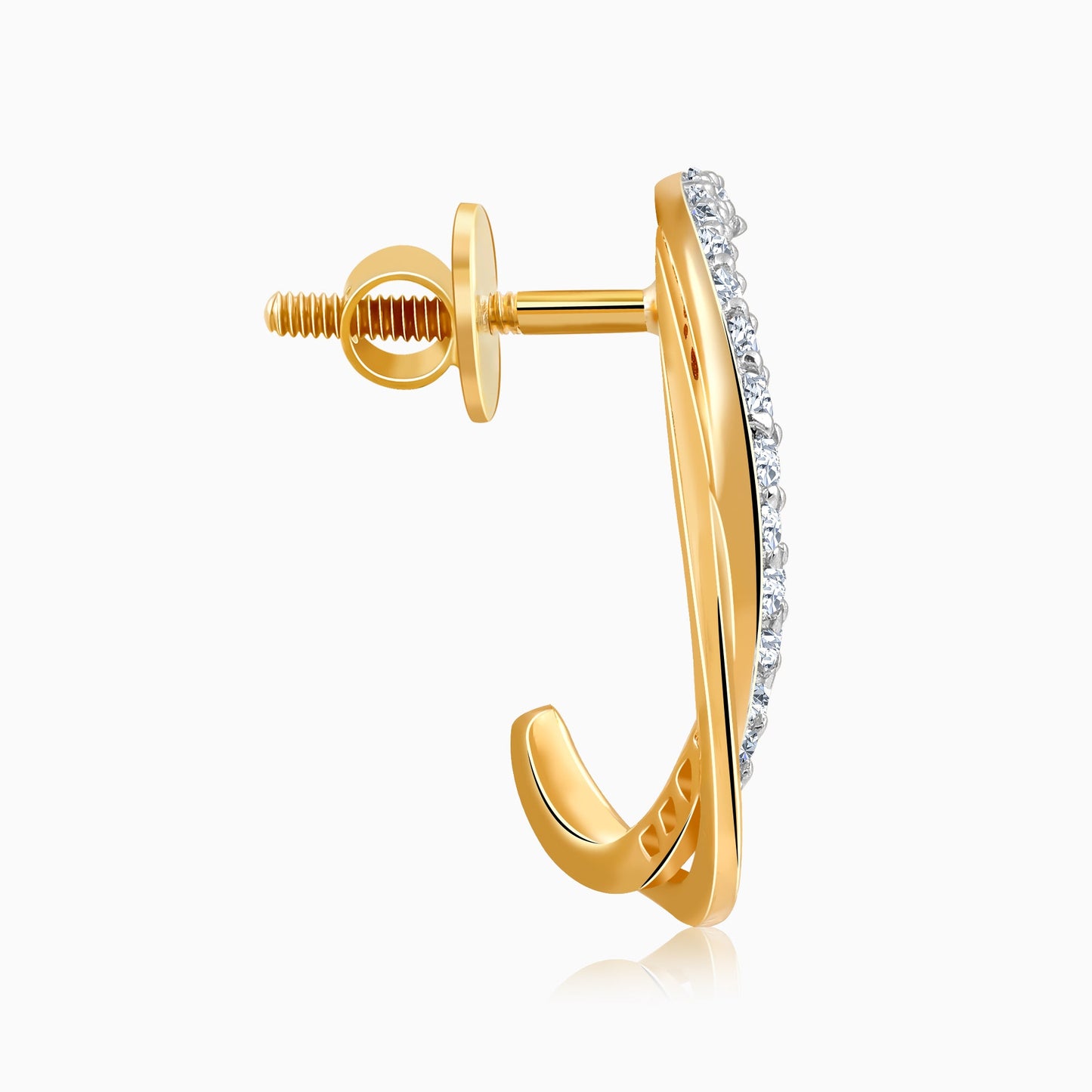 Gold Diana J-hoop Lab Grown Diamond Earrings