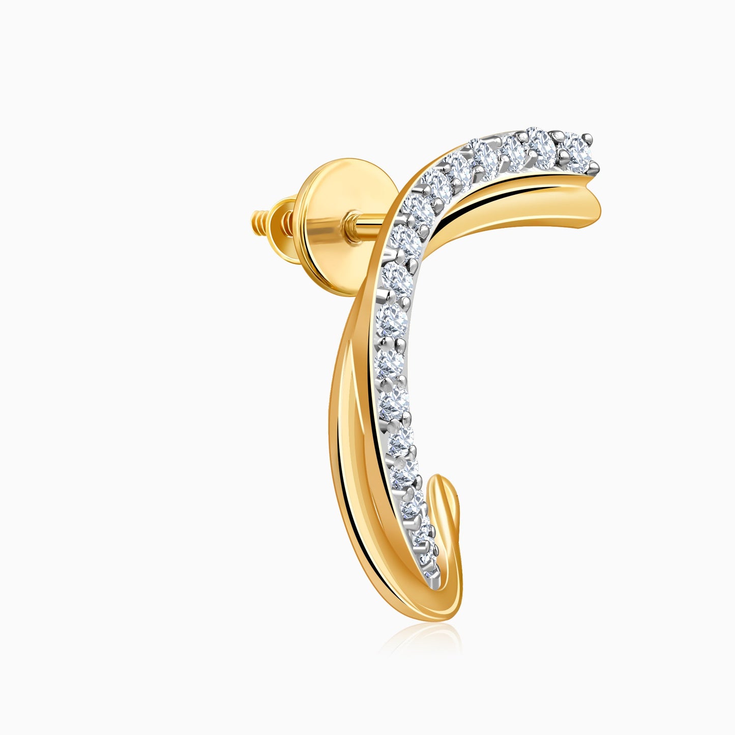 Gold Diana J-hoop Lab Grown Diamond Earrings