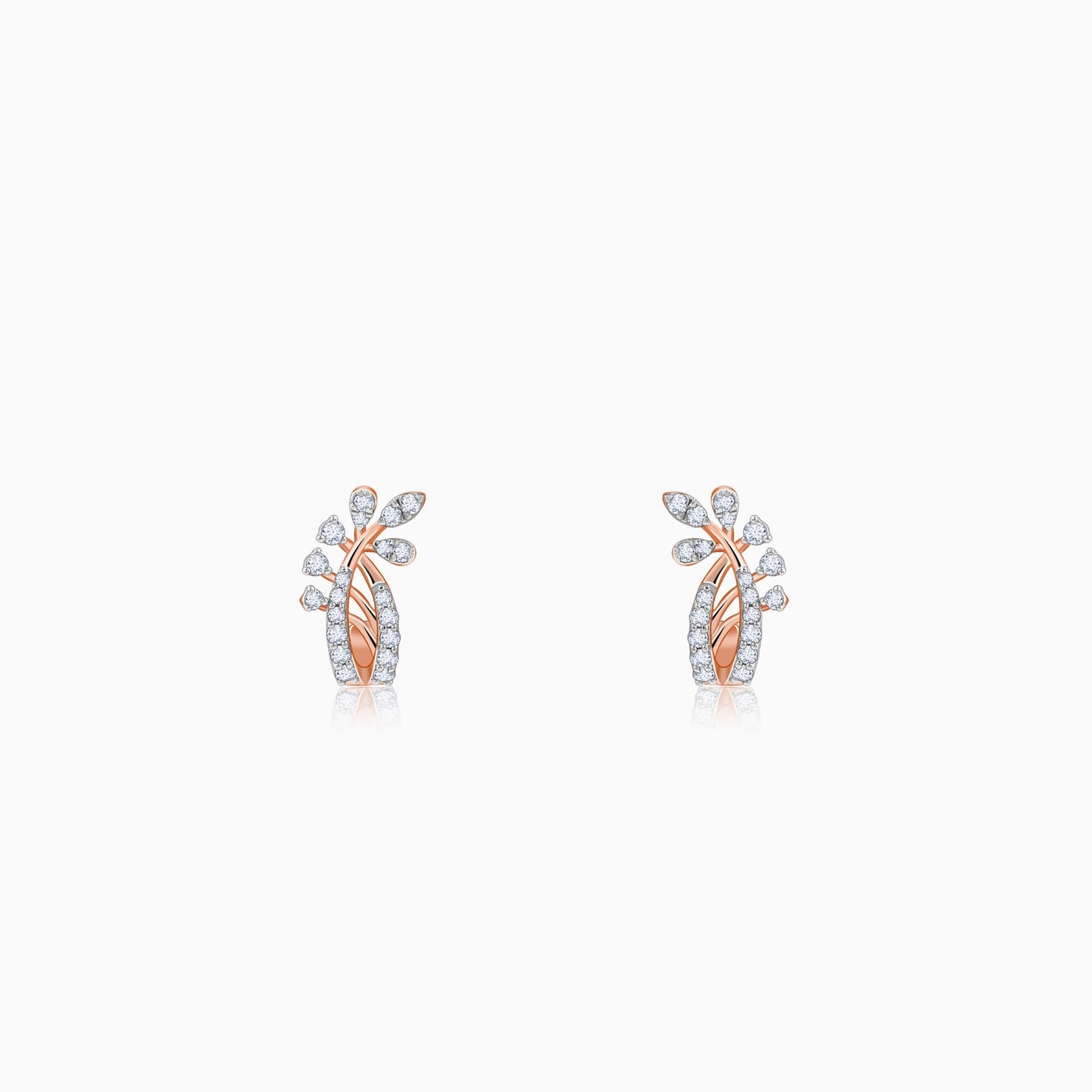 Rose Gold Juno J-hoop Lab Grown Diamond Earrings