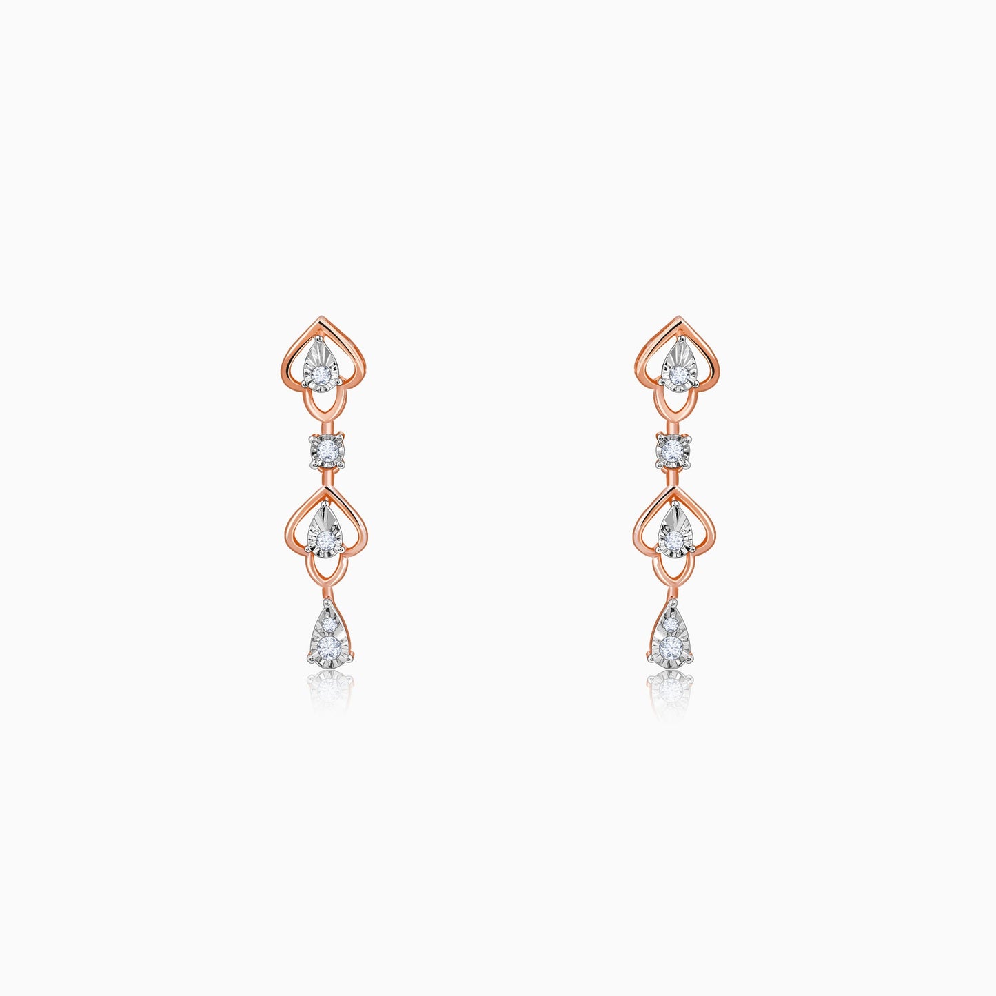Rose Gold Spirited Spade Lab Grown Diamond Earrings