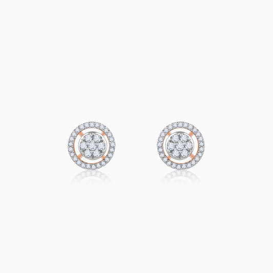 Rose Gold Poise Halo Lab Grown Diamond Earrings