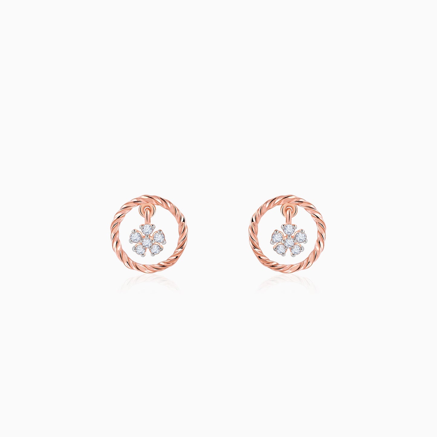 Rose Gold Magnolia Mist Lab Grown Diamond Earrings
