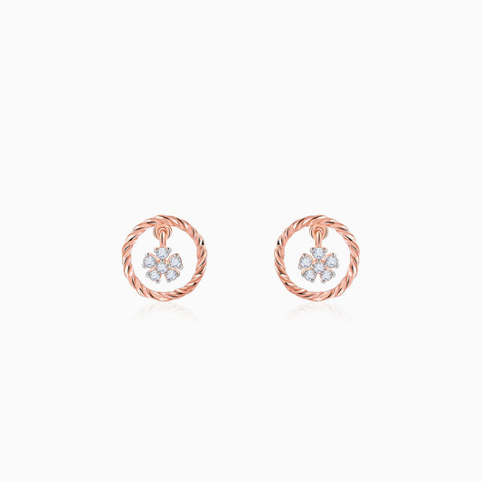 Rose Gold Magnolia Mist Lab Grown Diamond Earrings