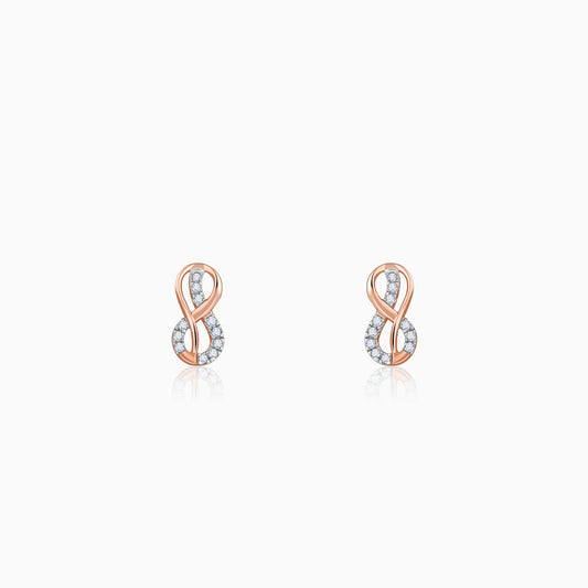 Rose Gold Infinity Lab Grown Diamond Earrings