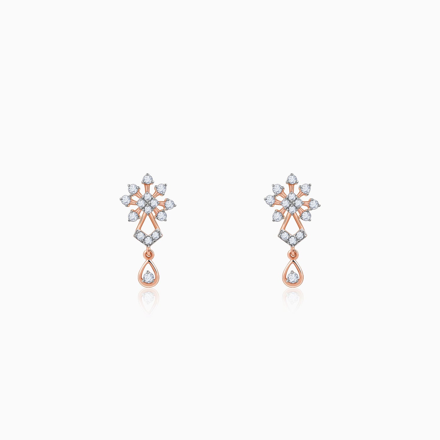 Rose Gold Petal Poetry Lab Grown Diamond Earrings