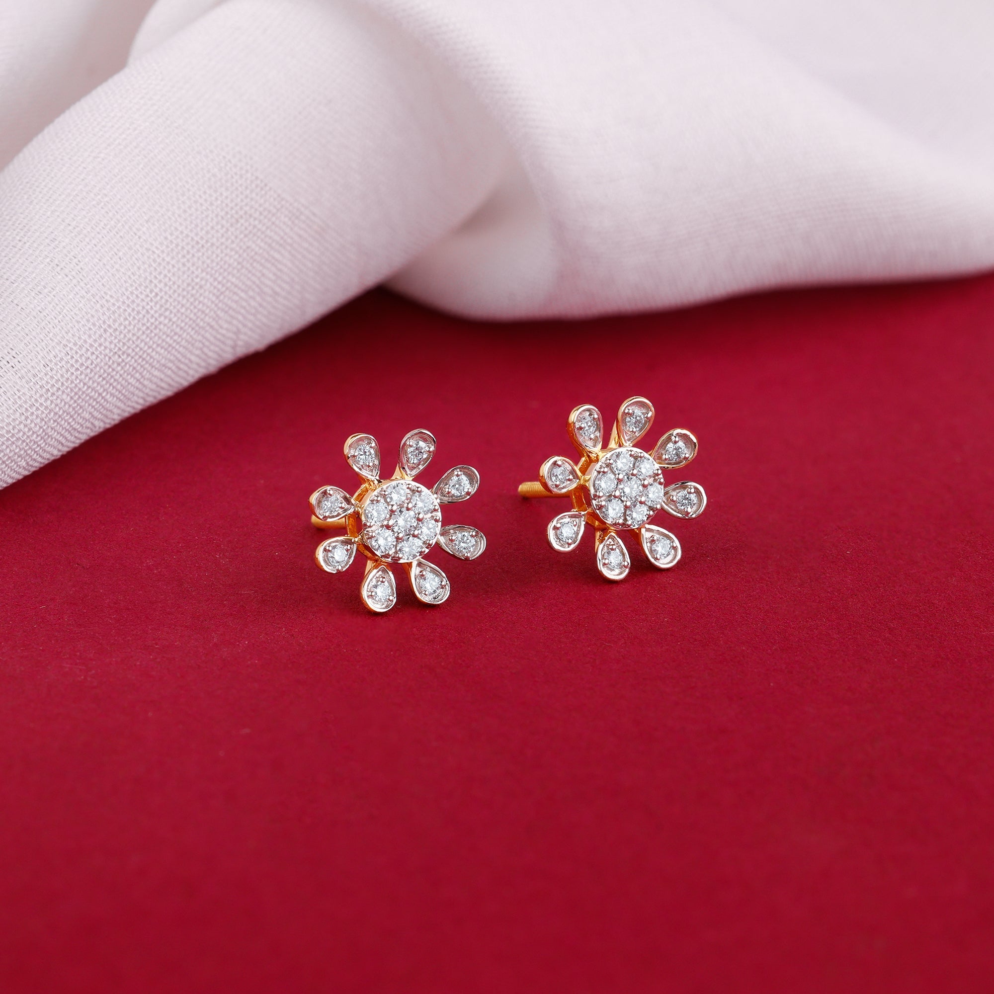 Gold Spring Beauty Lab Grown Diamond Earrings