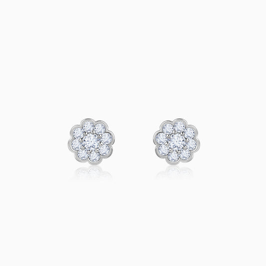 Rose Gold Blooming Cluster Lab Grown Diamond Earrings