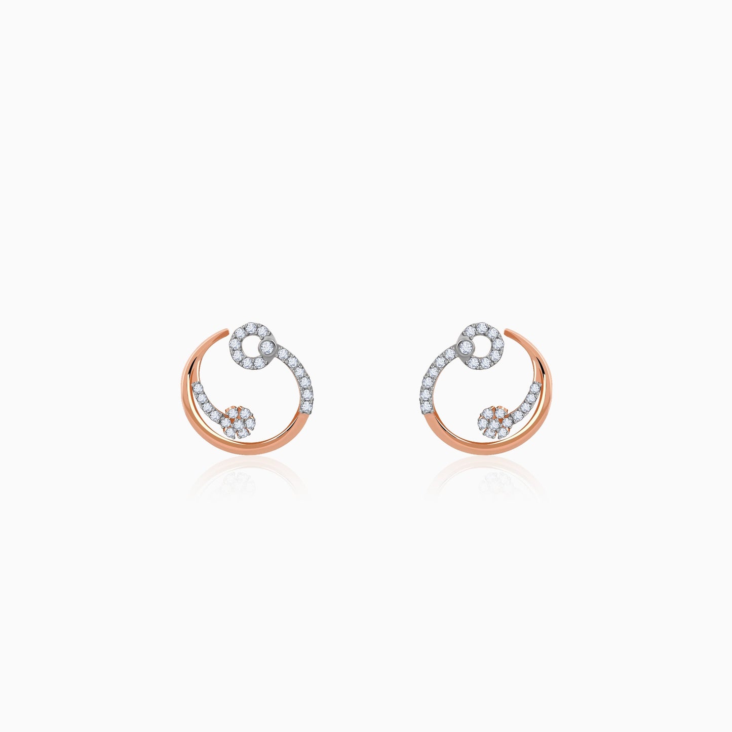 Rose Gold Wildflower Lab Grown Diamond Earrings