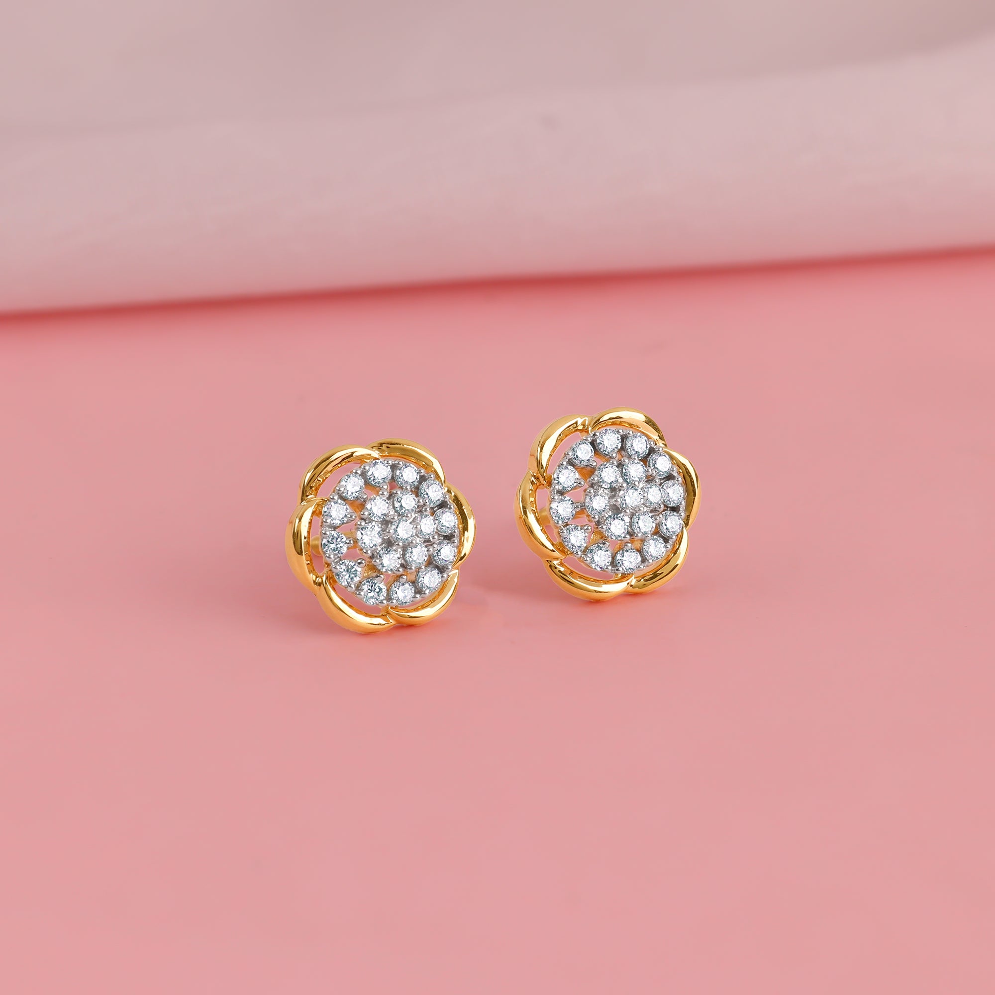 Gold Petunia Paradise Lab Grown Diamond Earrings